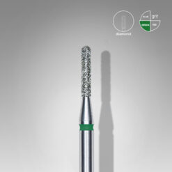 Diamond nail drill bit rounded cylinder green EXPERT head diameter 1,4 mm / working part 8 mm