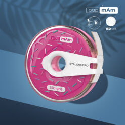 Disposable white abrasive tape papmAm EXPERT 150 grit in a plastic case