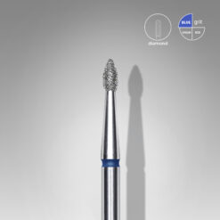 Diamond nail drill bit pointed bud blue EXPERT head diameter 1,8 mm / working part 4 mm