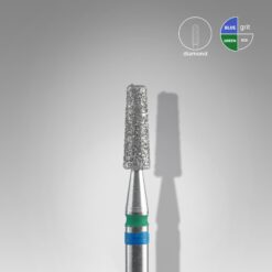 Diamond nail drill bit DUO cone blue-green EXPERT head diameter 2,5 mm / working part 8 mm