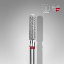 Diamond nail drill bit rounded cylinder red EXPERT head diameter 2,5 mm / working part 10 mm