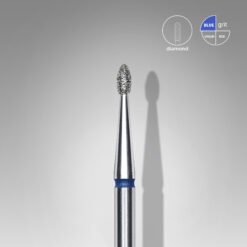 Diamond nail drill bit rounded bud blue EXPERT head diameter 1,6 mm / working part 3,4 mm